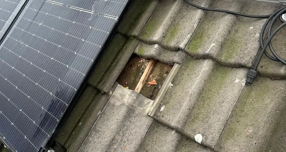 Verkeerde bevestiging van zonnepanelen